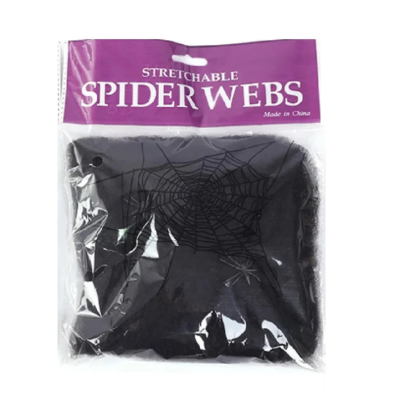 Halloween Scary Party Scene Props White Stretchy Cobweb Spider Web Horror Halloween Decoration For Bar Haunted House