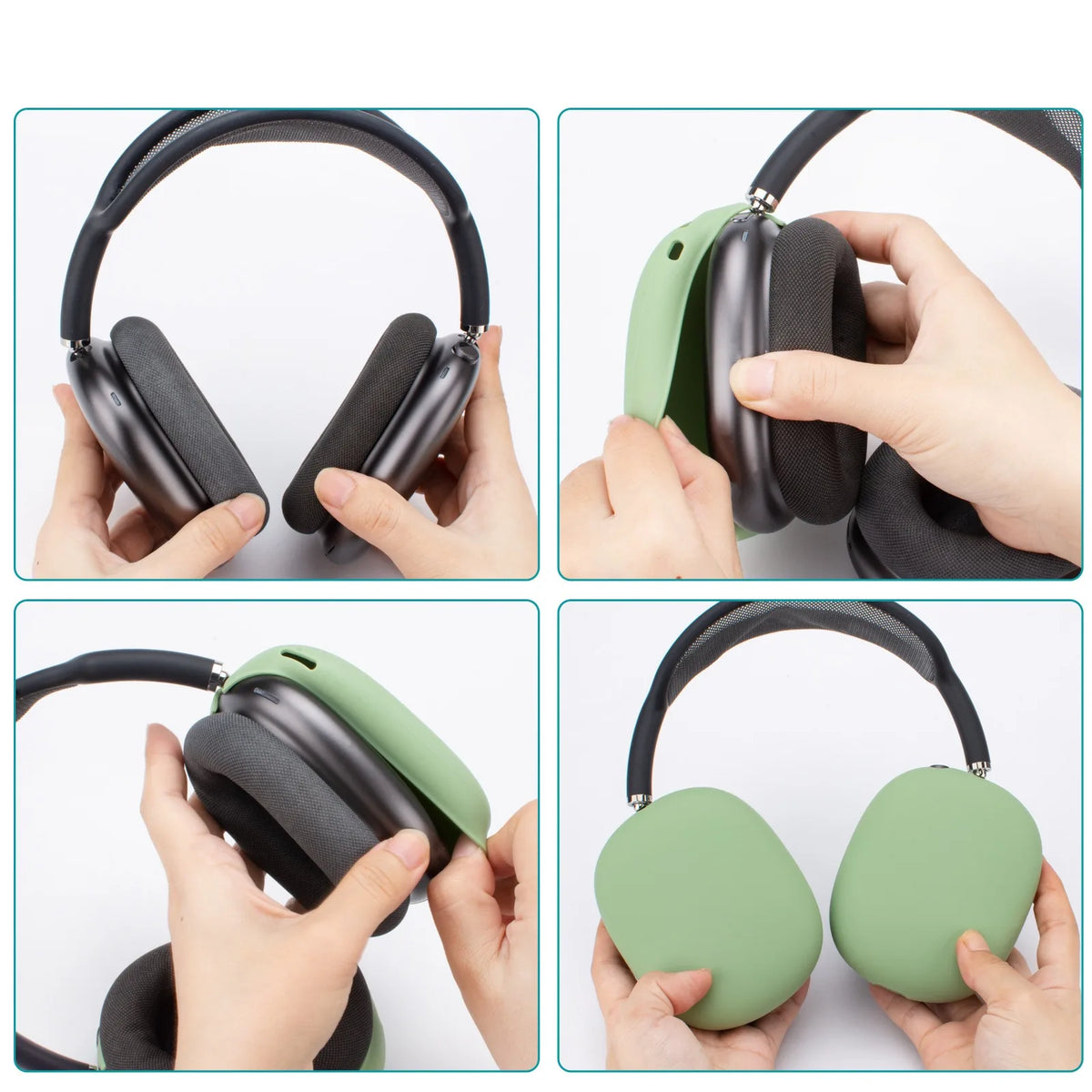 4 in 1 Replacement Silicone Ear Pads Cushion Cover For AirPods Max Headphone Headsets EarPads Earmuff Protective Case Sleeve