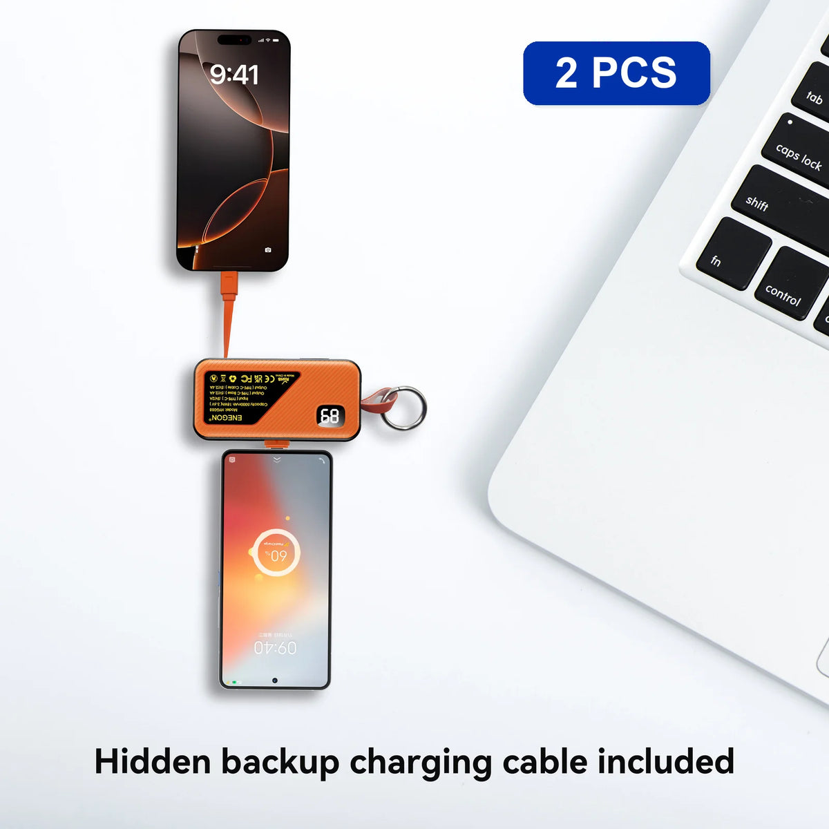 1Pack / 2 Pack 5000mAh Mini Power Bank, Portable USB C Charger with LED Display, Fast Charging External Battery for iPhone Samsung Xiaomi