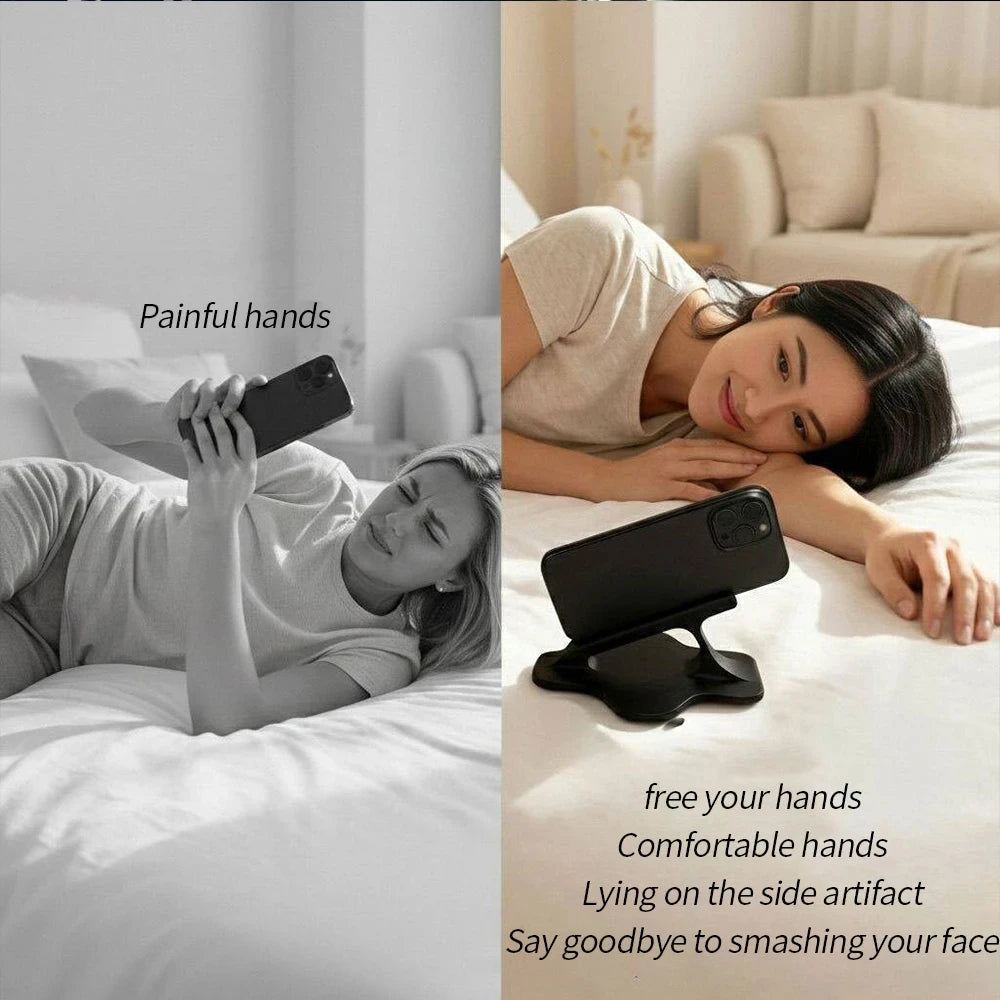 Ergonomic Bed Lazy Phone Stand for Side Lying - Stable Hands-Free Phone Holder Perfect for Bedtime Entertainment