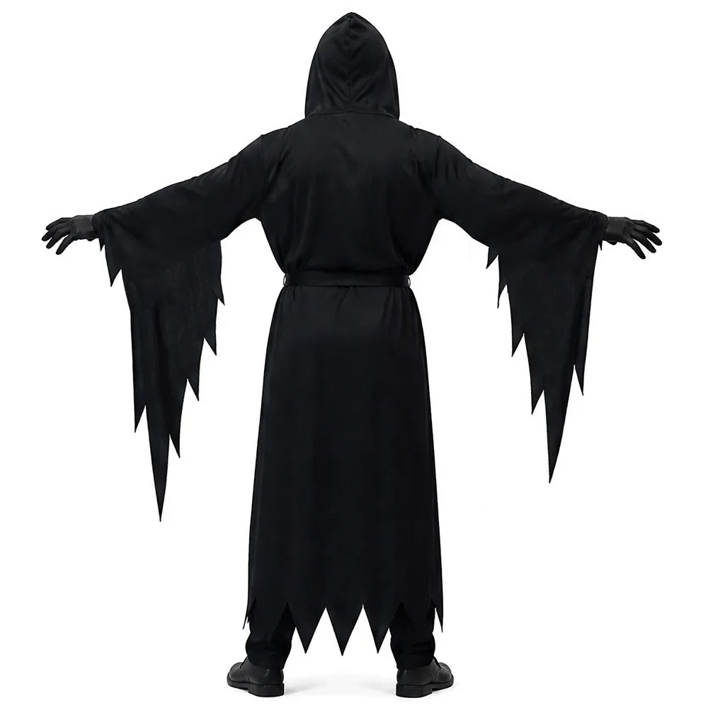 Halloween Adult Scream Costume Horror Ghost Reaper Black Robe Ghost House Party Cosplay Costume