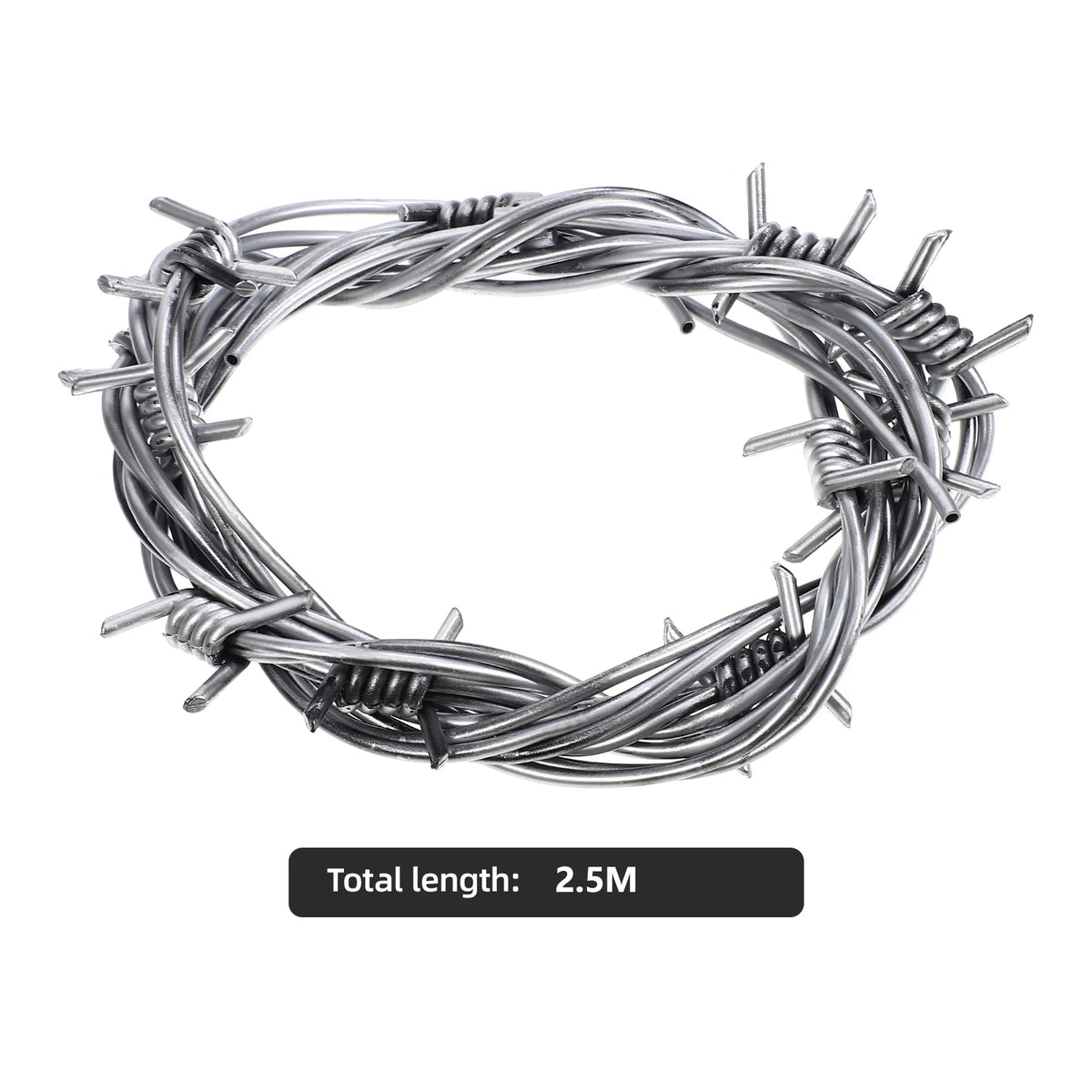 2.5M Fake Rusted Silver Barbed Barb Wire Decoration Halloween Barbed Wires Garland Haunted House Prop Western Party Decorations