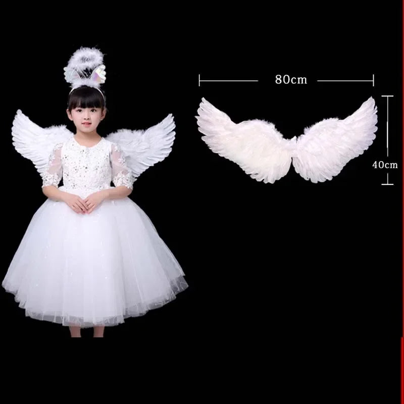 1pcs Child Adult Angel Feather Wing Show Fairy Costume Cosplay Props Party Wedding Birthday Gift Halloween Decoration Christmas