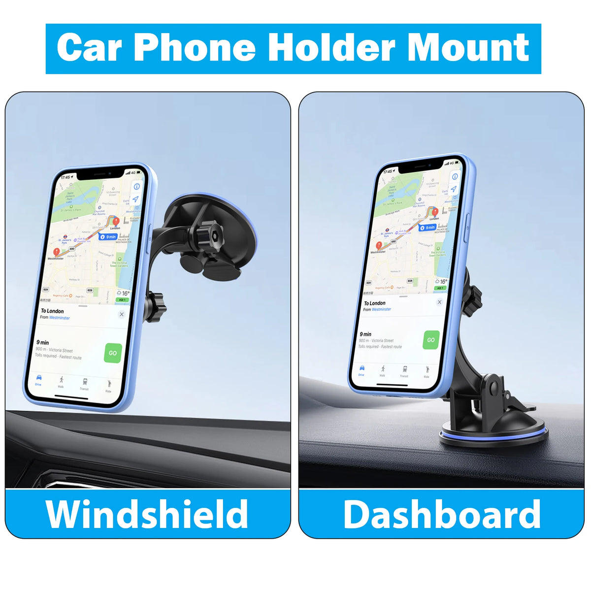 Phone Holders For Your Car Cell Phone Mount for Car Dashboard Windshield Mount Truck Stand Universal Phone Holder 360°rotatable