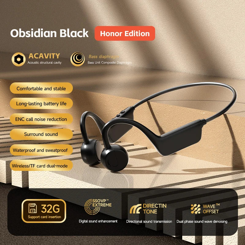 2026 Bone Conduction Headset Bluetooth 5.4 With Mic Waterproof Exercise Fitness Wireless Sports Headphone New