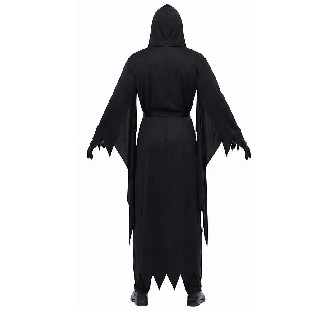 Halloween Adult Scream Costume Horror Ghost Reaper Black Robe Ghost House Party Cosplay Costume