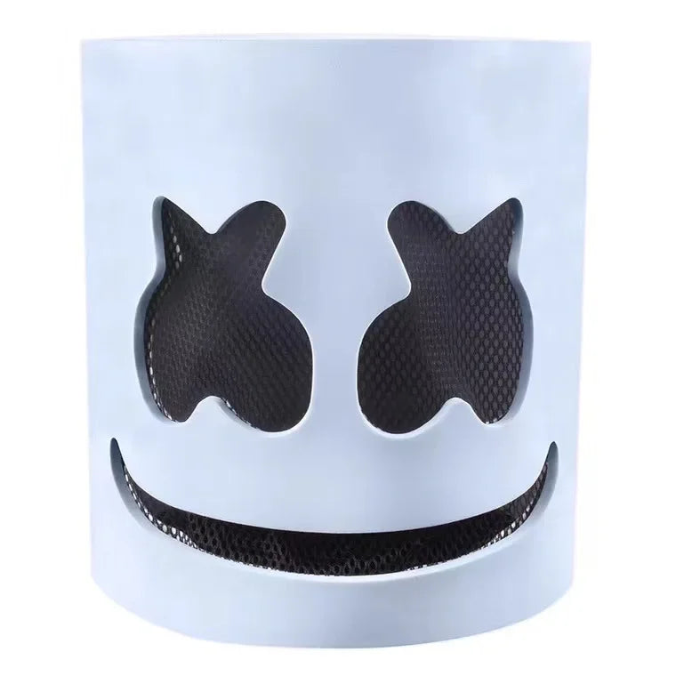 Halloween LED DJ Mask Lifelike Marshmello Mask Breathable Helmet Mask Durable Carnival Festival Halloween Party Props Cosplay