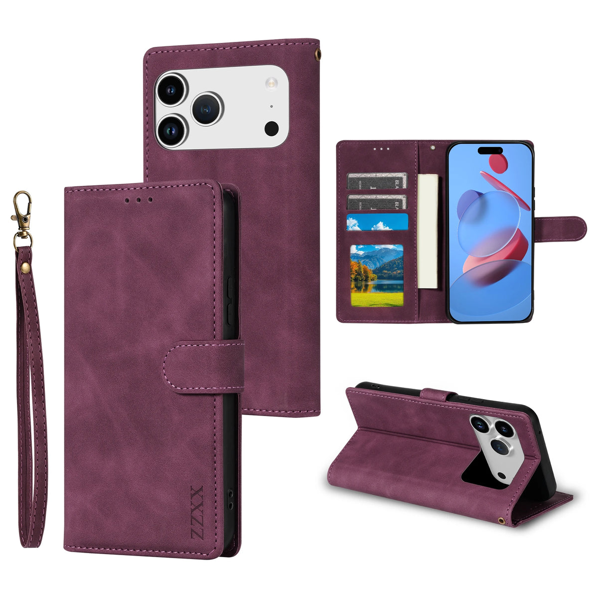 Wallet Skin-friendly With Card Slot Bracket Magnetic Flip Case For Apple iPhone Air 17 Pro Max 16e 15 Plus 14 13 12 11 XR Cover