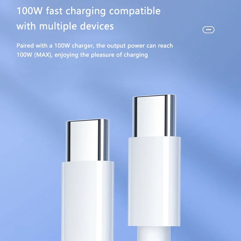 New PD 100W USB C to USB Type C Cable Fast Charge Data Cable Data Line Type C To Type C For Huawei Samsung Xiaomi iPhone iPad