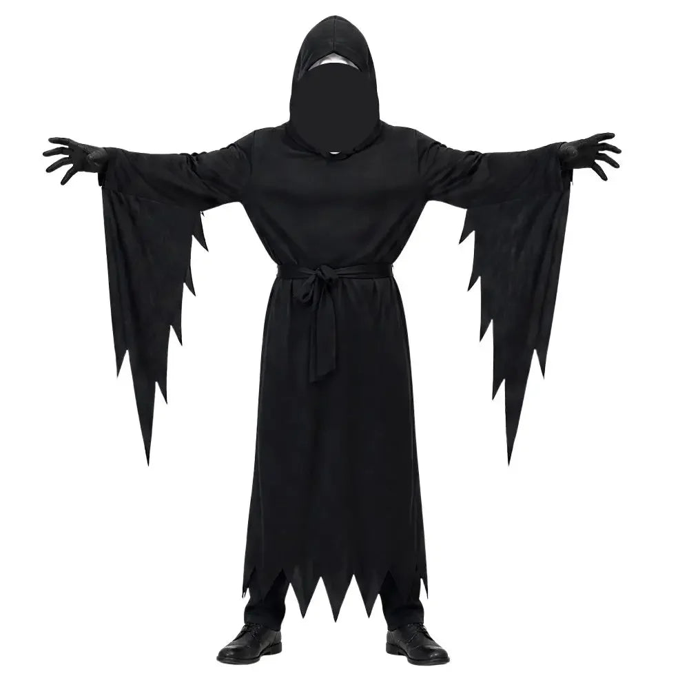 Halloween Adult Scream Costume Horror Ghost Reaper Black Robe Ghost House Party Cosplay Costume