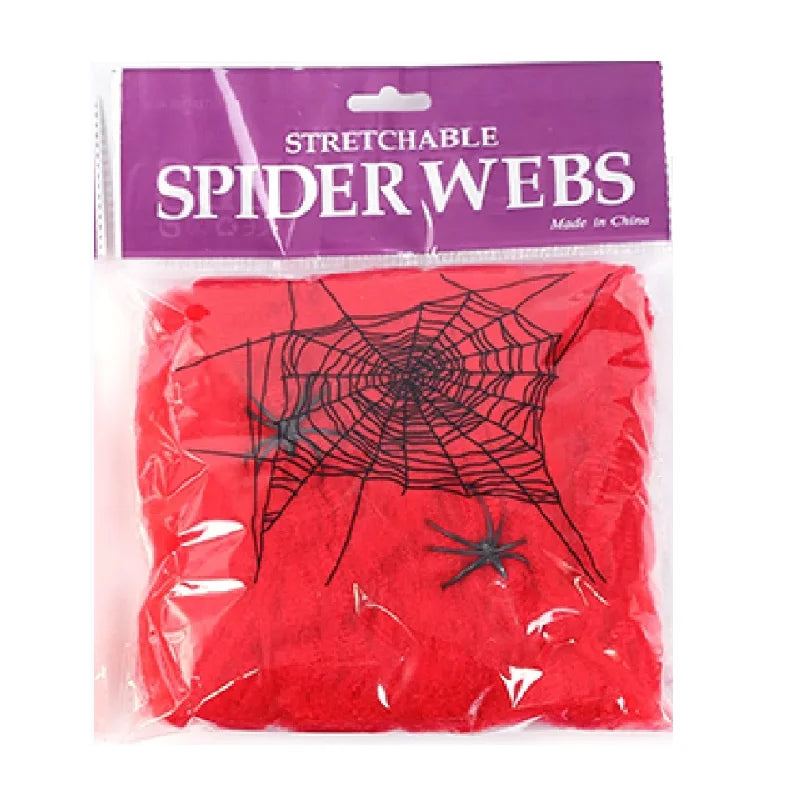 Halloween Scary Party Scene Props White Stretchy Cobweb Spider Web Horror Halloween Decoration For Bar Haunted House