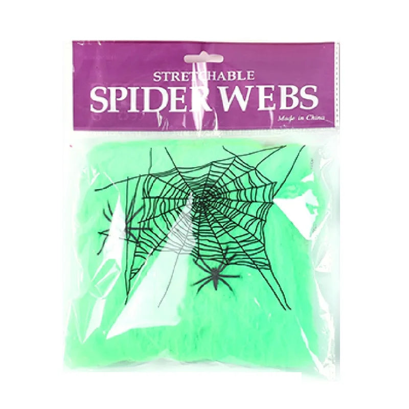 Halloween Scary Party Scene Props White Stretchy Cobweb Spider Web Horror Halloween Decoration For Bar Haunted House
