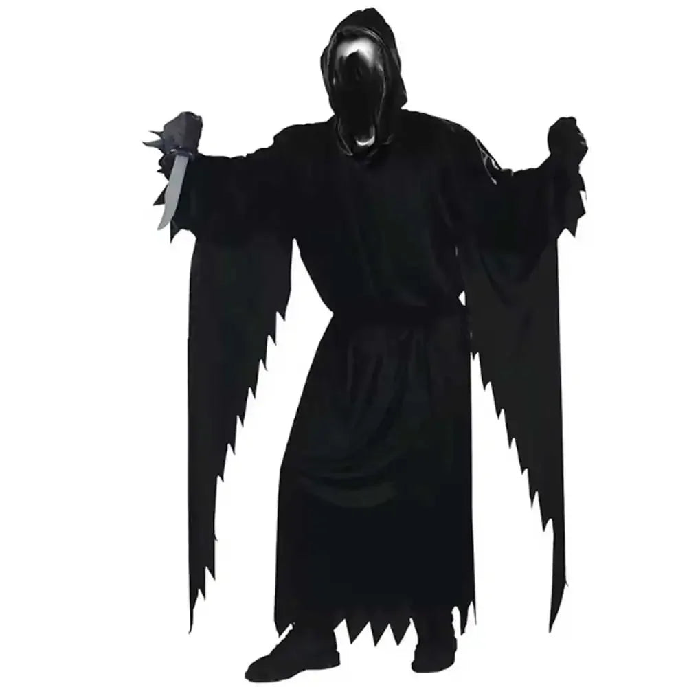 Halloween Adult Scream Costume Horror Ghost Reaper Black Robe Ghost House Party Cosplay Costume