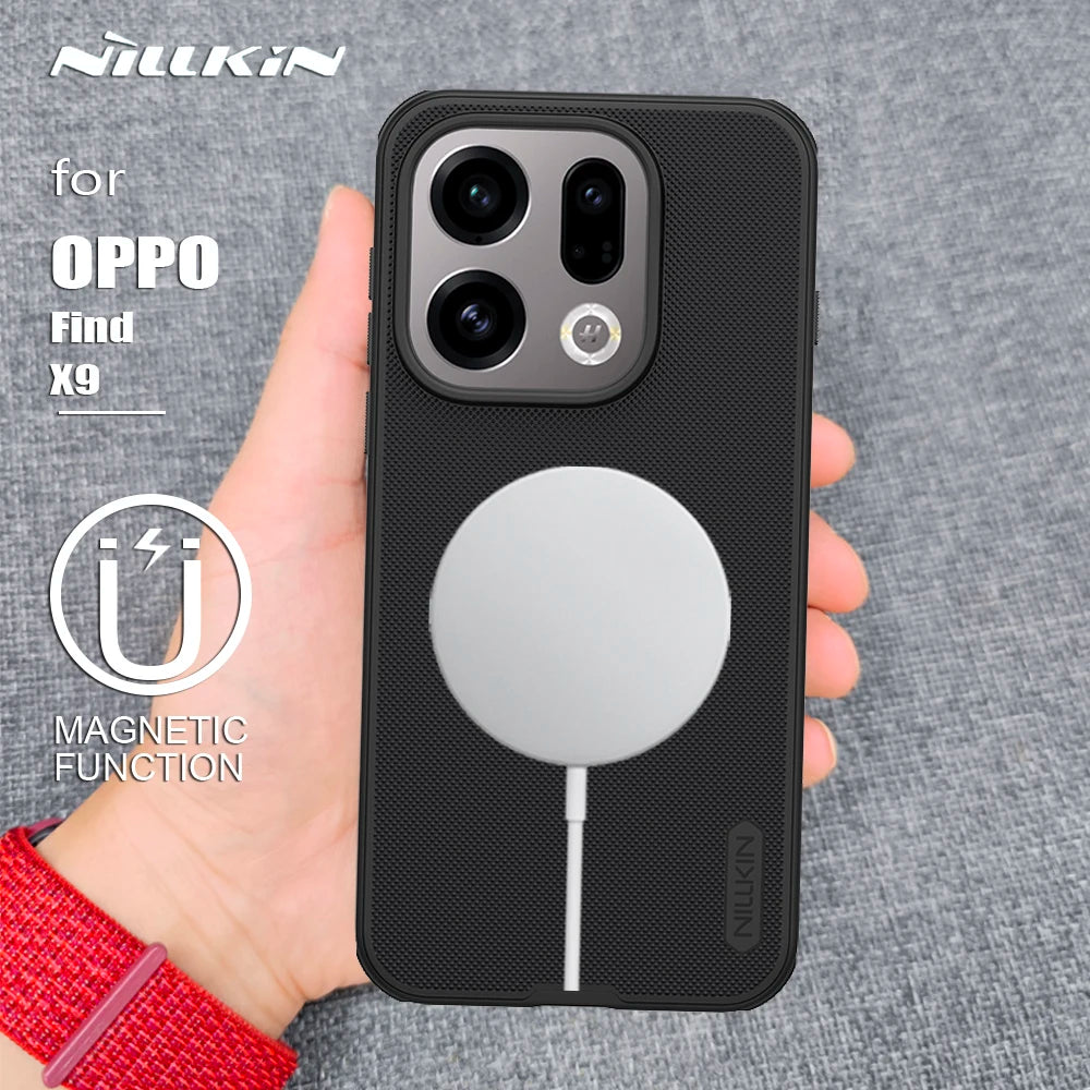 For OPPO Find X9/X9 Pro/X10 Pro Max/X10 5G Magsafe Case Nillkin Magnetic Frosted Shield 360 TPU frame Matte full Back Cover