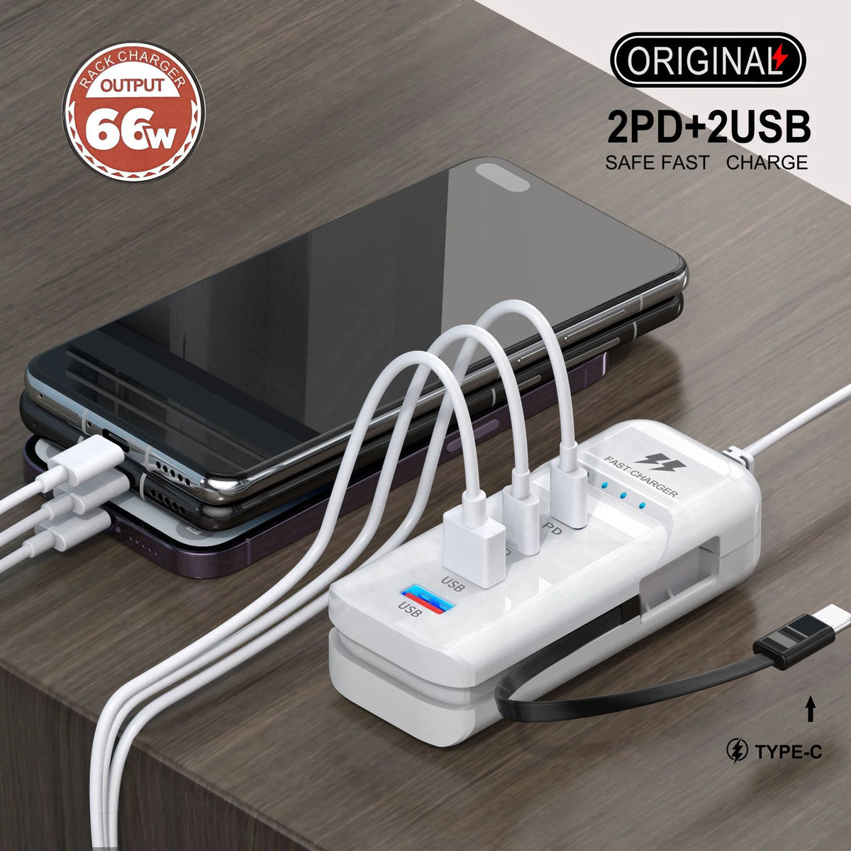 66W USB Fast Charging Type C Wall Power Socket Charger for Xiaomi Samsung iPad QC 3.0 Mobile Phone Charger Travel Power Adapter
