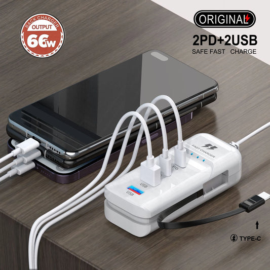 66W USB Fast Charging Type C Wall Power Socket Charger for Xiaomi Samsung iPad QC 3.0 Mobile Phone Charger Travel Power Adapter