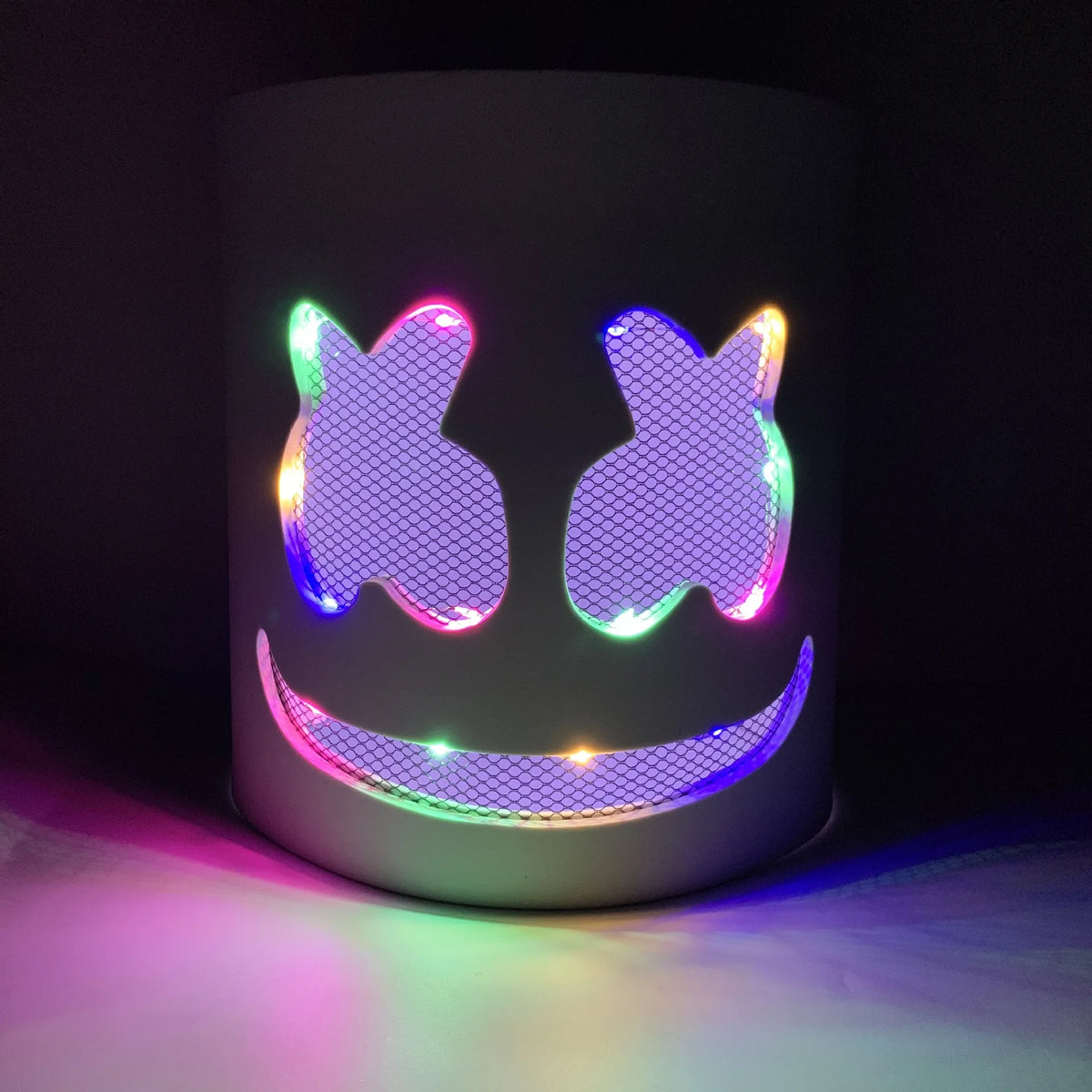 Halloween LED DJ Mask Lifelike Marshmello Mask Breathable Helmet Mask Durable Carnival Festival Halloween Party Props Cosplay