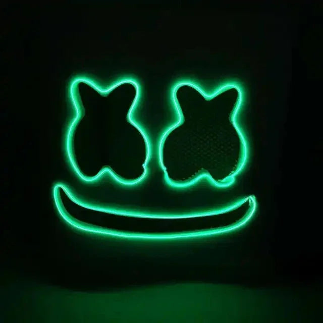 Halloween LED DJ Mask Lifelike Marshmello Mask Breathable Helmet Mask Durable Carnival Festival Halloween Party Props Cosplay