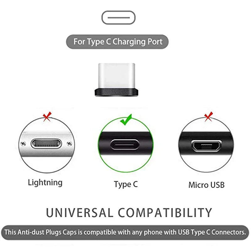 4Pcs USB C Dust Plug With Cleaning Brush Anti Dust USB-C Plug Cover Charging Port Cover Caps For Samsung Xiaomi All Type C Phone
