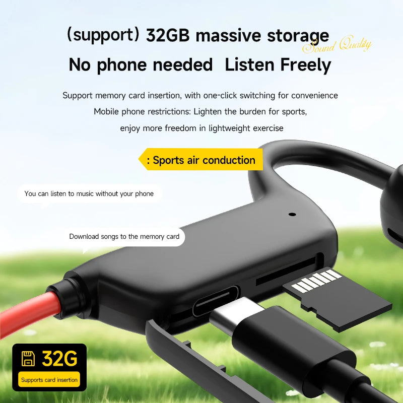 2026 Bone Conduction Headset Bluetooth 5.4 With Mic Waterproof Exercise Fitness Wireless Sports Headphone New