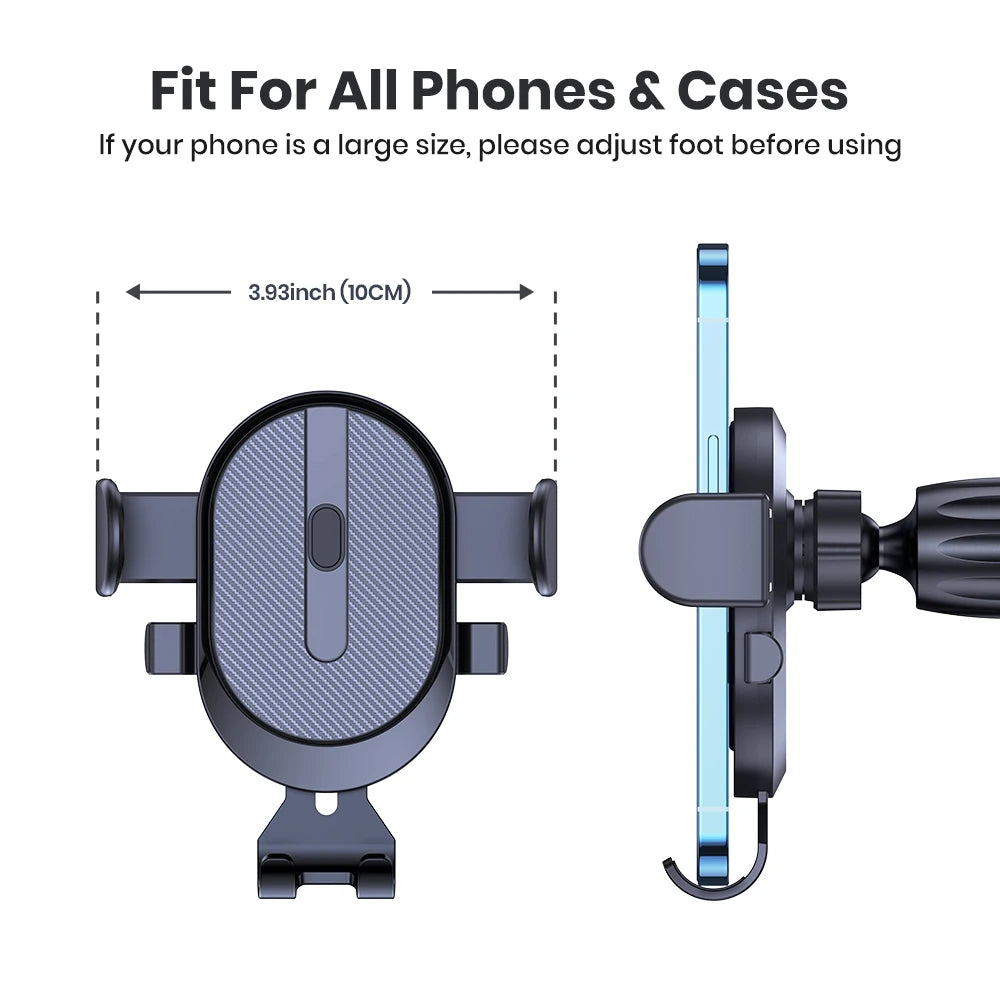 Car Phone Holder Mount, TOPK 2024 Upgrade Auto Locking Universal Phone Holder with Hook Clip for Car Air Vent for iPhone Samsung