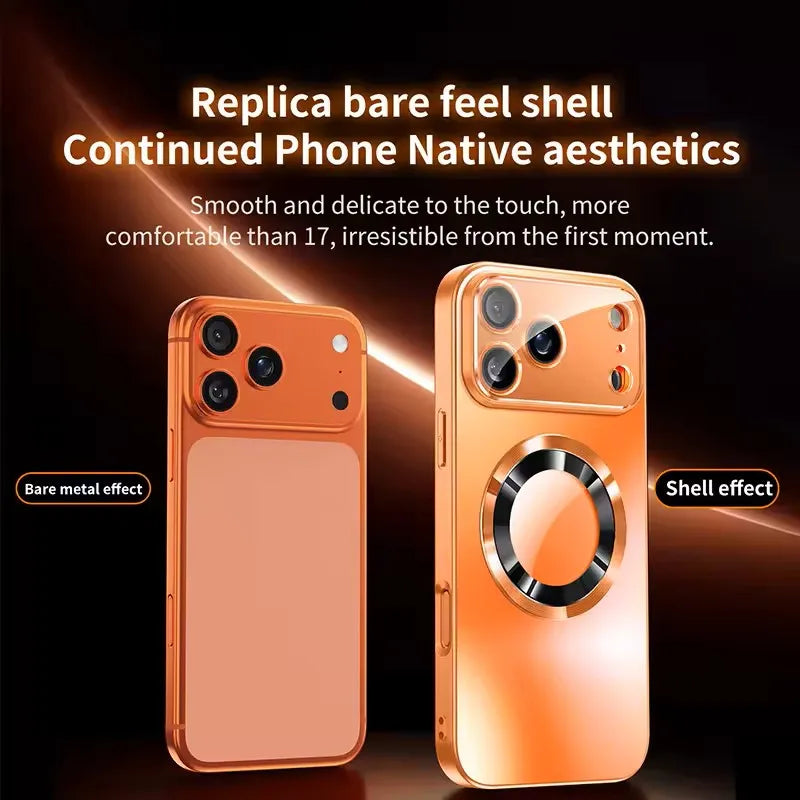 Luxury Glass Camera for Magesafe Magnetic Wireless Charge Case for IPhone 18 17 16 15 14 13 12 11 Pro Max Plus Shockproof Cover
