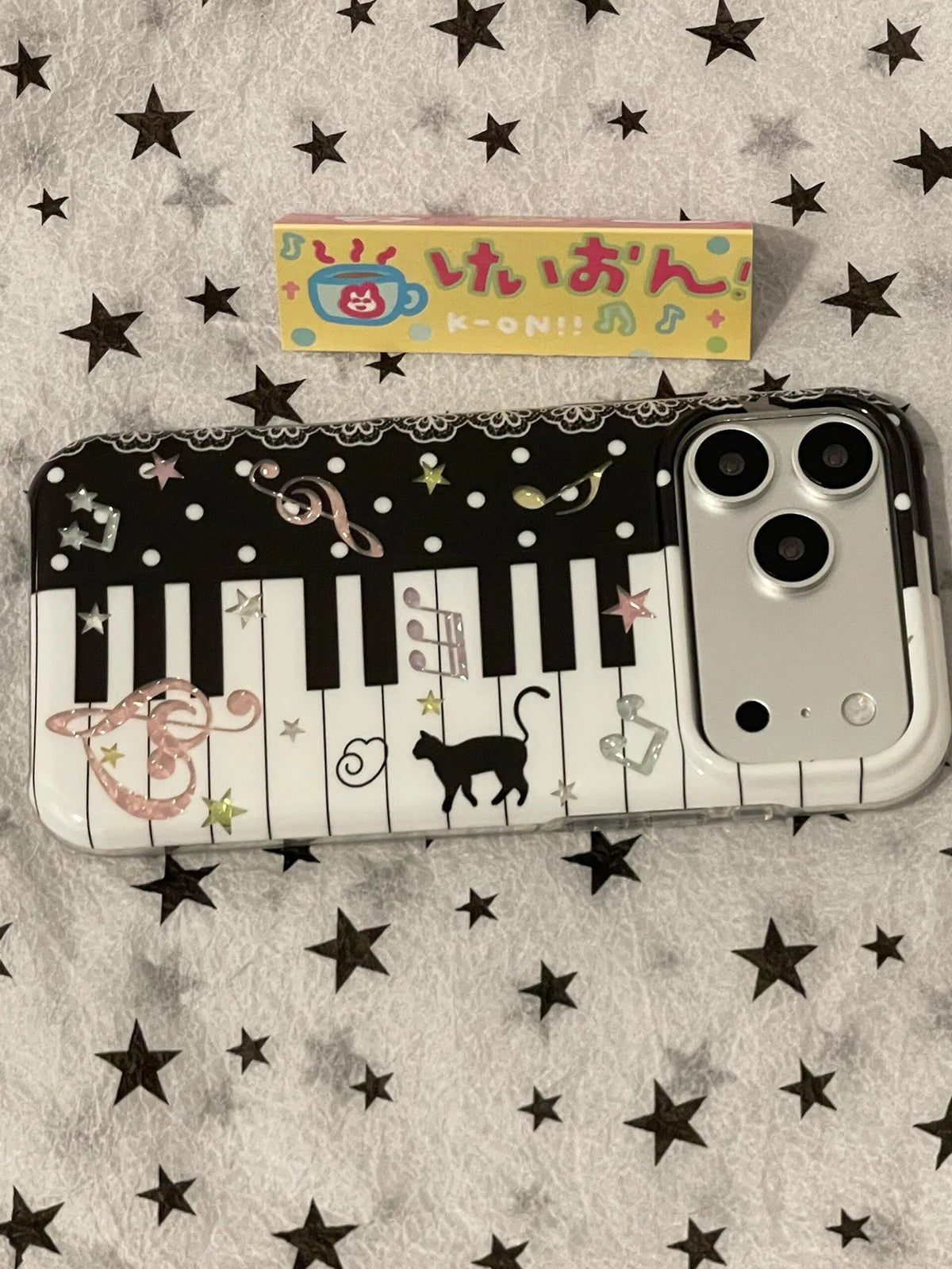 Korean Ins Music Note Kitten Cat Piano Shining Phone Case For iPhone 18 17 Air 16 15 14 13 12 11 Pro 16 Plus Mini Y2K Cover