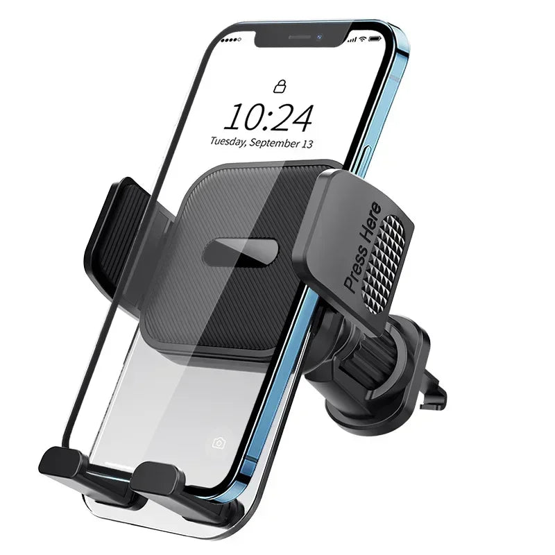 Car Phone Holder for Vent - Air Vent Cell Phone Mount for Car, Acrylic Hands Free Automobile Cradle Clip Stand, 4-7" Cellphones