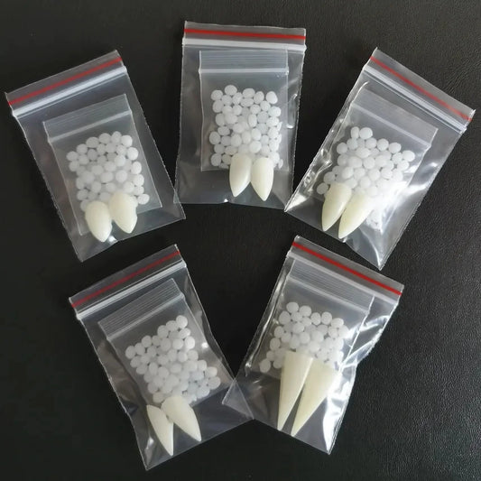 Suit Resin Vampire Teeth Fangs Halloween Props Diy Teeth Plus Glue Teeth Props Cosplay Environmentally Friendly Vampire Party