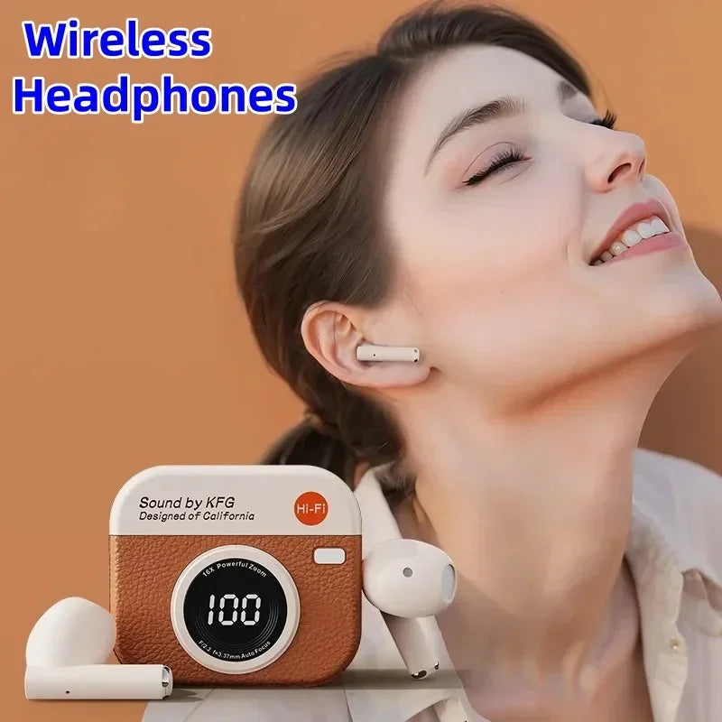 Bluetooth 5.3 Wireless Headphones Power LED Digital Display Endurance HiFi Gaming Headsets Waterproof Sports Earbuds for phones