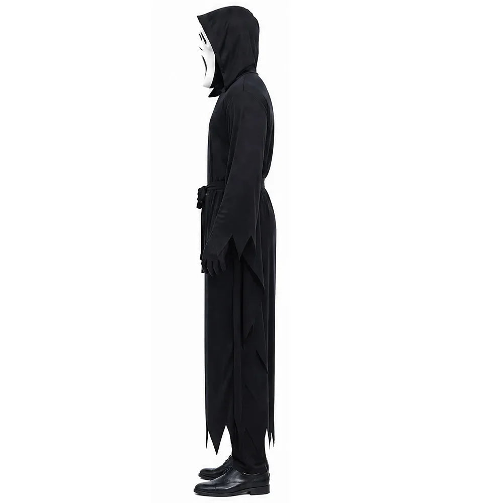 Halloween Adult Scream Costume Horror Ghost Reaper Black Robe Ghost House Party Cosplay Costume