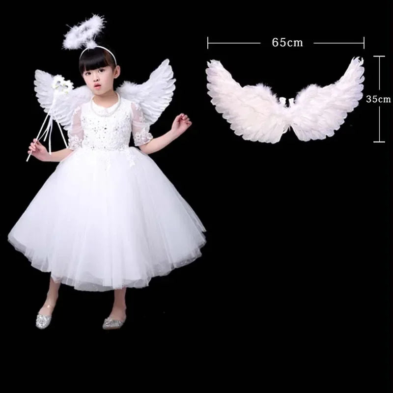 1pcs Child Adult Angel Feather Wing Show Fairy Costume Cosplay Props Party Wedding Birthday Gift Halloween Decoration Christmas