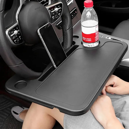 Car Universal Laptop Stand Food and Beverage Stand Desk Steering Wheel Tray Table Stand Auto Interior Accessories Storage