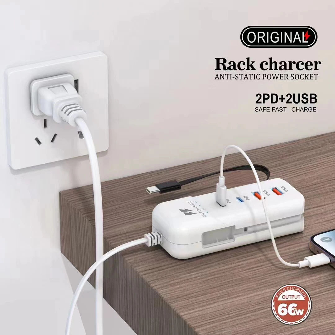 66W USB Fast Charging Type C Wall Power Socket Charger for Xiaomi Samsung iPad QC 3.0 Mobile Phone Charger Travel Power Adapter