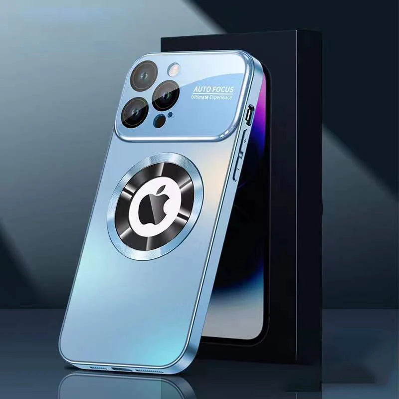 Luxury Glass Camera for Magesafe Magnetic Wireless Charge Case for IPhone 18 17 16 15 14 13 12 11 Pro Max Plus Shockproof Cover
