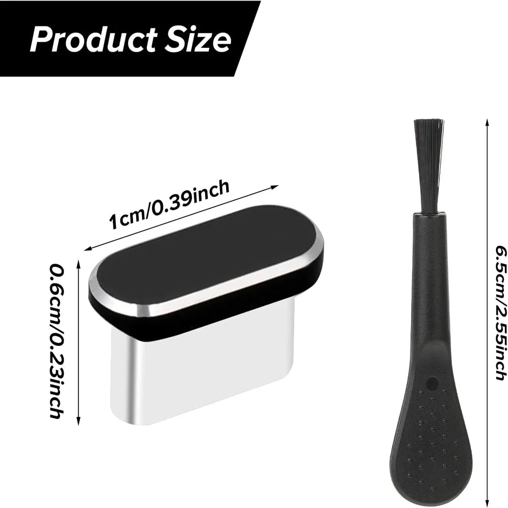 4Pcs USB C Dust Plug With Cleaning Brush Anti Dust USB-C Plug Cover Charging Port Cover Caps For Samsung Xiaomi All Type C Phone