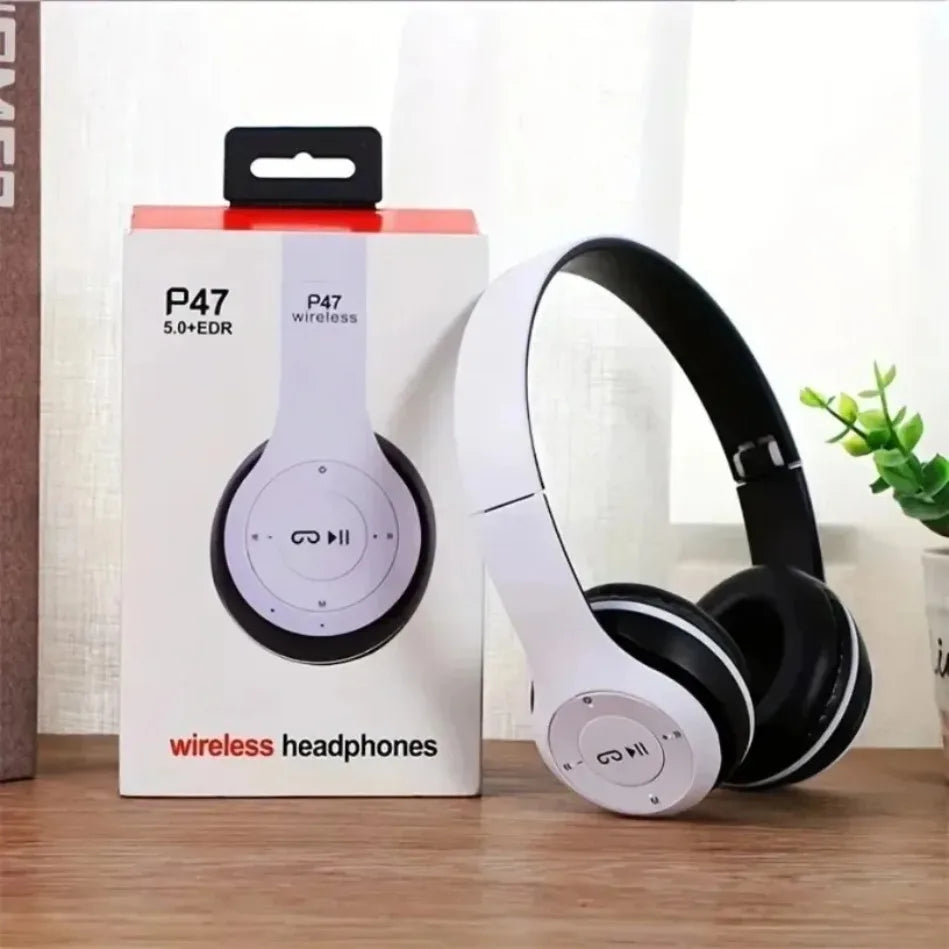 Foldable Bluetooth Headphones Wireless Overhead Earphones with Microphone Volume Control for smartphones Game Headset